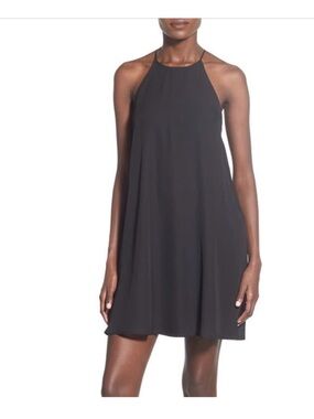 Everly Black Halter Swing Dress